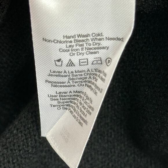 Halston Black Gold Chain Link Keyhole V-Neck Sweater Womens Size Medium M Career - Picture 9 of 10